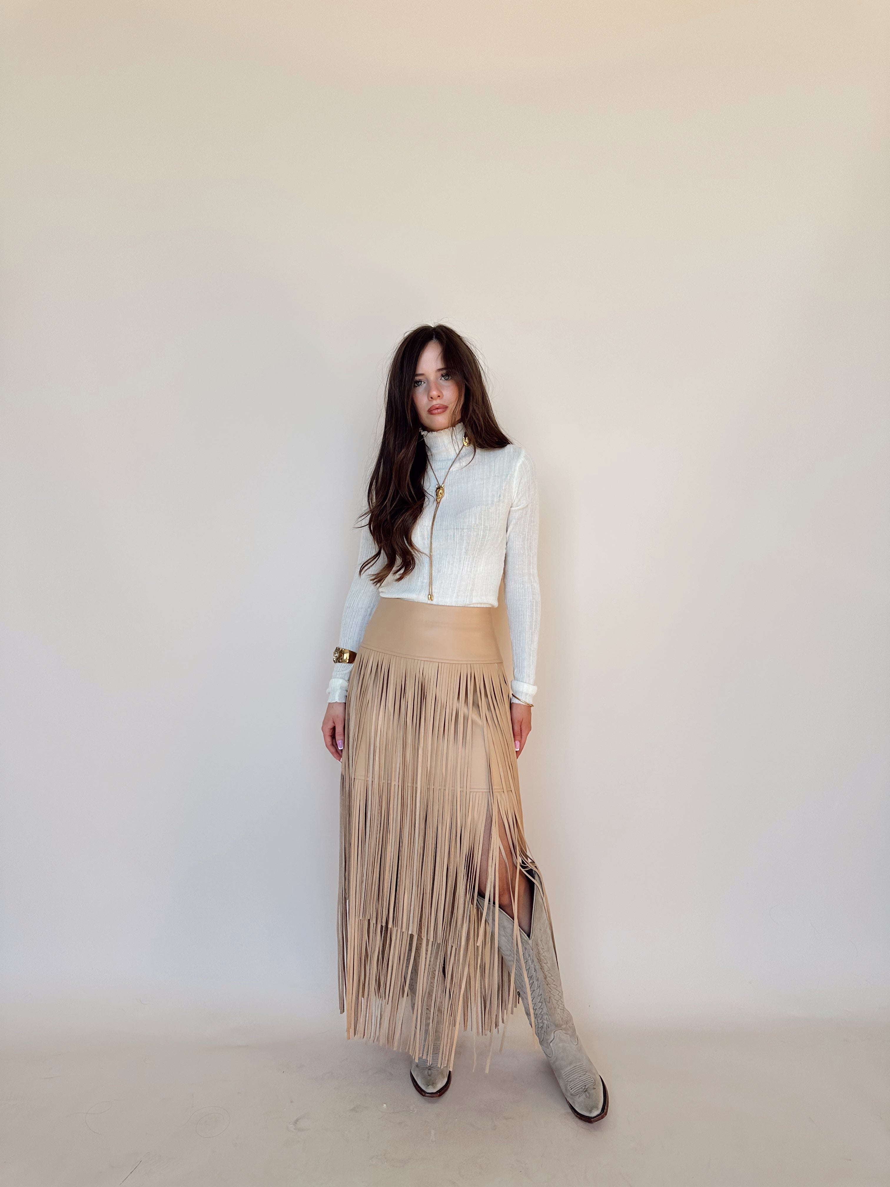 【BAON】25SS★ [BAONHAUS] Radonme Shirring Fringe Midi SK MUSINSA | ROUGHNECK Shirring waist band midi skirt black